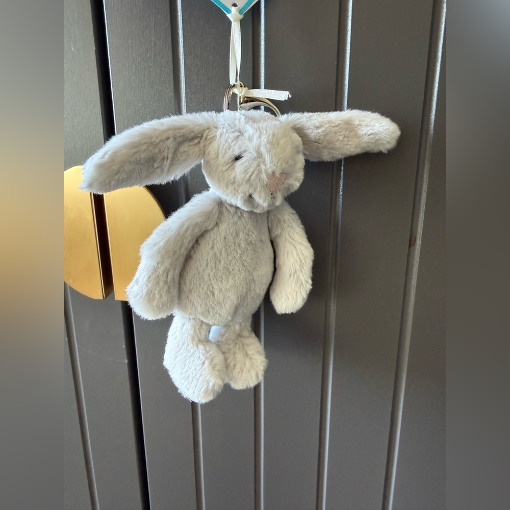 Jellycat Bashful Silver Bunny Bag Charm Limited - Picture 3 of 4